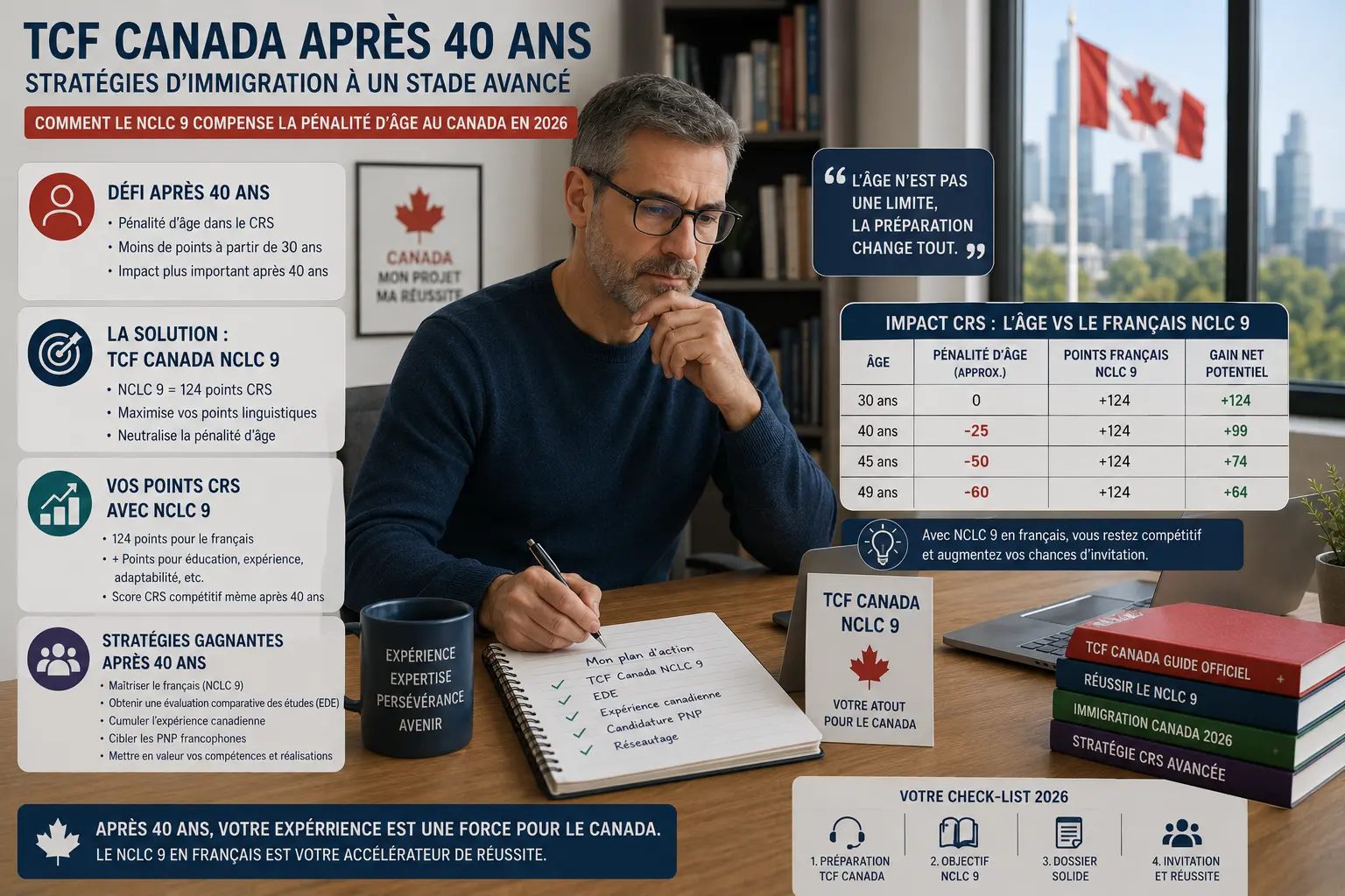 TCF Canada After 40: Late-Stage Immigration Strategies and How TCF Canada NCLC 9 Offsets Canada's 2026 Age Penalty